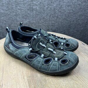 Earth Origins Outdoor Suede Sandal Adventure Slip-On Shoes Size 10.5 Womens Blue